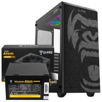 Kit Gabinete Gamer Zilla Mid Tower Suporta Até 6 Fans e Water Cooler Com Vidro Temperado + Fonte Atom Bivolt 400W Fan Silenciosa Kit Gabinete Gamer Zilla Mid Tower Suporta Até 6 Fans e Water Cooler Com Vidro Temperado + Fonte Atom Bivolt 400W Fan Silenciosa
