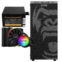 Kit Gabinete Gamer Zilla Suporta Até 6 Fans e Water Cooler Com Vidro Temperado + Fonte Bivolt 650W ATX + Water Cooler Argb 120mm Tdp 200W Sangue Frio