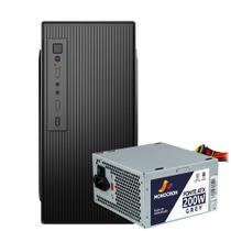 Kit Gabinete Office Para Escritório/Gamer + Fonte Monocron Grey ATX ISO Operação Silenciosa Potencia 200W Com 5 Conectores Tipo Não Modular Bivolt Kit Gabinete Office Para Escritório/Gamer + Fonte Monocron Grey ATX ISO Operação Silenciosa Potencia 200W Com 5 Conectores Tipo Não Modular Bivolt