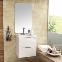Kit Gabinete para Banheiro 58cm com lavatório e espelheira 58521 Móveis Bosi