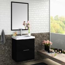 Kit Gabinete para Banheiro 58cm com lavatório e espelheira 58521 Móveis Bosi
