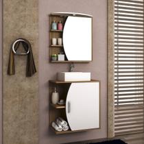 Kit Gabinete para Banheiro 60cm com cuba e armário com LED 56620.4601 Móveis Bosi
