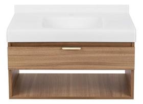 Kit Gabinete Para Banheiro Com Cuba Aurora 70x40x48 Cm