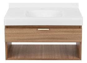 Kit Gabinete Para Banheiro Com Cuba Aurora 70X40X48 Cm