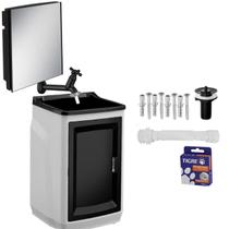 Kit Gabinete Plástico com Tanque para Lavar Roupar e Armário Preto GTQ0 Astra