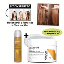 Kit Gaboni UTI: Mini Máscara 30g + Ampola 15ml. Reconstrução e Força Capilar