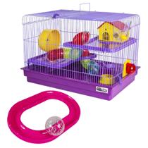 KIT Gaiola para Hamster Big Space + Pista Oval - Jel Plast - Pet Roe