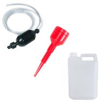 Kit Galão Para Combustível 5 Litros Bomba Manual Para Sugar Funil Gasolina Etanol Líquidos