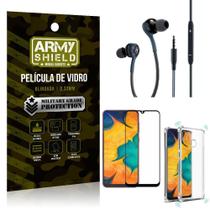 Kit Galaxy A20 Fone Extreme+Capa Anti Impacto+Película 3D