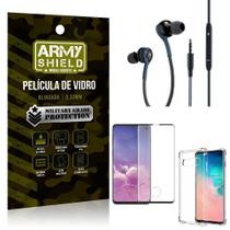 Kit Galaxy S10 Fone Extreme+Capa Anti Impacto+Película 3D