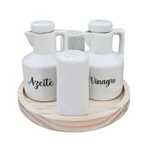Kit Galheteiro 5 Peças - Porcelana Decorada de Alta Qualidade