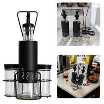 Kit Galheteiro de Vidro com Suporte 5pcs BeloVidro