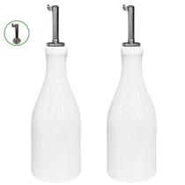 Kit Galheteiro Garrafa Porcelana Azeite Shoyo Óleo Vinagre 350ml 2 peças