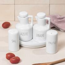 Kit Galheteiro Porcelana Jumbo Decorado