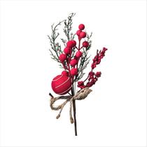 Kit Galho Candy Berry Pick Natalino Vermelho Branco 30cm 4UN Kit Galho Candy Berry Pick Natalino Vermelho Branco 30cm 4UN