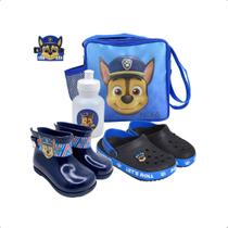 Kit Galocha Infantil Com Babuche Lancheira E Squeeze Patrulha - NEXA