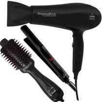 Kit GAMA 127V Secador 2100W + Chapinha Prancha Alisadora + Escova Secador Modelador 1300W