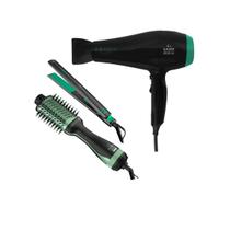 KIT GAMA BABOSA 220V - SECADOR 2100W 220V + ESCOVA BRUSH 3D 1300W BV + PRANCHA ELEGANCE 220ºC BV - Ga.ma