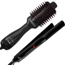 Kit GAMA Chapinha Prancha Alisadora + Escova Secador Modelador 1300W