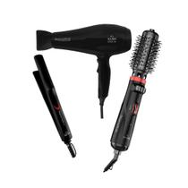 KIT GAMA ELEGANZA PLUS - SECADOR 2100W 220V + ESCOVA SECADORA ROTATIVA BV + PRANCHA 220ºC BV KIT GAMA ELEGANZA PLUS - SECADOR 2100W 220V + ESCOVA SECADORA ROTATIVA BV + PRANCHA 220ºC BV
