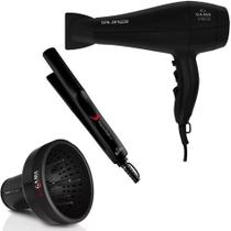 KIT GAMA - SECADOR SALON PRO ION 3D 2100W 127V + PRANCHA ELEGANZA PLUS 210ºC + DIFUSOR DE AR