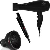 KIT GAMA - SECADOR SALON PRO ION 3D 2100W 127V + PRANCHA ELEGANZA PLUS 210ºC + DIFUSOR DE AR