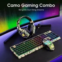 Kit Gamer 4 em 1 com Teclado RGB, Mouse Ergonômico, Fone e Mousepad Completo YILIMA