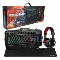 Kit Gamer 4 em 1 Ktrok Extreme, Teclado Semi Mecânico, Headset, Mouse 6400 DPI, Mousepad Preto Kit Gamer 4 em 1 Ktrok Extreme, Teclado Semi Mecânico, Headset, Mouse 6400 DPI, Mousepad Preto
