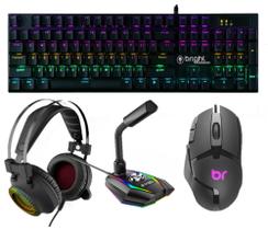 Kit Gamer 4 X 1 - Teclado Mecânico GTC564, Mouse 7200 dpi , Headset 7.1 , Microfone - Bright Kit Gamer 4 X 1 - Teclado Mecânico GTC564, Mouse 7200 dpi , Headset 7.1 , Microfone - Bright