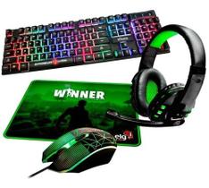 Kit Gamer 4x1 Teclado Mouse Fone Mousepad Winner ELG CGWN41