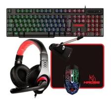 Kit Gamer 5 Em 1 Teclado Mouse Mouse Pad Headset Bungee