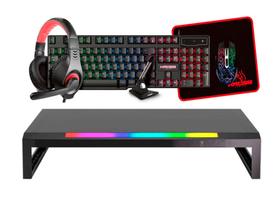 Kit Gamer 5x1 - Kross Elegance + Suporte Iluminado Monitor