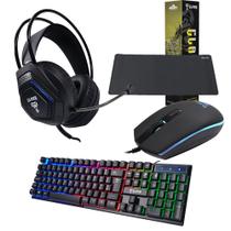 Kit Gamer Com Teclado Mouse Headset Mouse Pad SET001