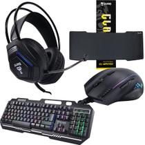 Kit Gamer Com Teclado Mouse Headset Mouse Pad SET005