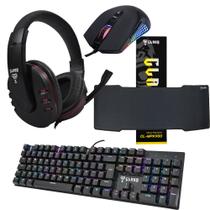 Kit Gamer Com Teclado Mouse Headset Mouse Pad SET011 Kit Gamer Com Teclado Mouse Headset Mouse Pad SET011