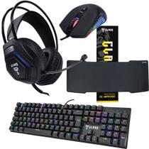 Kit Gamer Com Teclado Mouse Headset Mouse Pad SET012