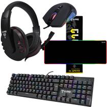 Kit Gamer Com Teclado Mouse Headset Mouse Pad SET015