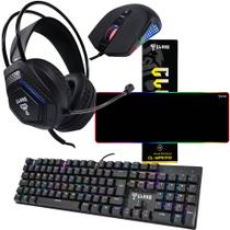 Kit Gamer Com Teclado Mouse Headset Mouse Pad SET016 Kit Gamer Com Teclado Mouse Headset Mouse Pad SET016