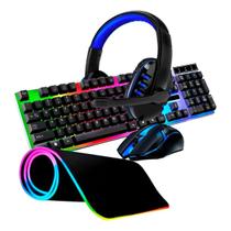 Kit Gamer Completo Teclado Mouse Headset Mouse Pad RGB Setup PC Profissional Kit Gamer Completo Teclado Mouse Headset Mouse Pad RGB Setup PC Profissional