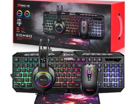 Kit Gamer Completo XtrikeME Teclado, Mouse, Headset e Mousepad