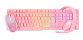 Kit Gamer Evolut EG-53 Teclado, Mouse, Headset Rosa Kit Gamer Evolut EG-53 Teclado, Mouse, Headset Rosa