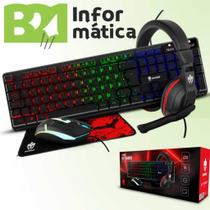 Kit Gamer Evolut Teclado + Mouse + Headset + Mousepad