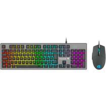 Kit gamer fortrek teclado e mouse ranger rainbow grafite - 70551