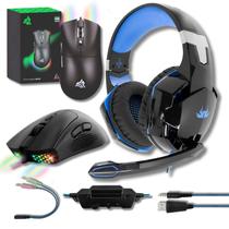 Kit Gamer Headset Fone de Ouvido Drive 50mm Microfone Retratil P3 3,5mm e Mouse Ergonomico 7 Botoes 7200 DPI Led RGB - C Kit Gamer Headset Fone de Ouvido Drive 50mm Microfone Retratil P3 3,5mm e Mouse Ergonomico 7 Botoes 7200 DPI Led RGB - C