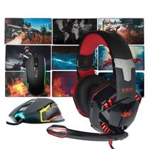 Kit Gamer Headset Fone de Ouvido Microfone Retratil Cancelamento de Ruido Mouse 7 Botões 4800 DPI Mouse Pad Grande 8n Kit Gamer Headset Fone de Ouvido Microfone Retratil Cancelamento de Ruido Mouse 7 Botões 4800 DPI Mouse Pad Grande 8n