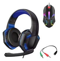 Kit Gamer Headset Fone De Ouvido + Mouse Ergonomico Led Rgb Kit Gamer Headset Fone De Ouvido + Mouse Ergonomico Led Rgb