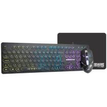 Kit Gamer K-Mex Teclado Gamer KM7628 RGB SteamPunk + Mouse Gamer MOD734 + Mouse Pad PAD FXX