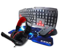 Kit Gamer Knup Teclado Mouse 3200dpi Headset mousePad Kp2061