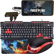 Kit Gamer Mobilador Para Jogos de Celular Android Teclado Mouse e Pad