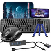 Kit gamer mobilador teclado mouse hub Cabo Otg V8 completo Kit gamer mobilador teclado mouse hub Cabo Otg V8 completo